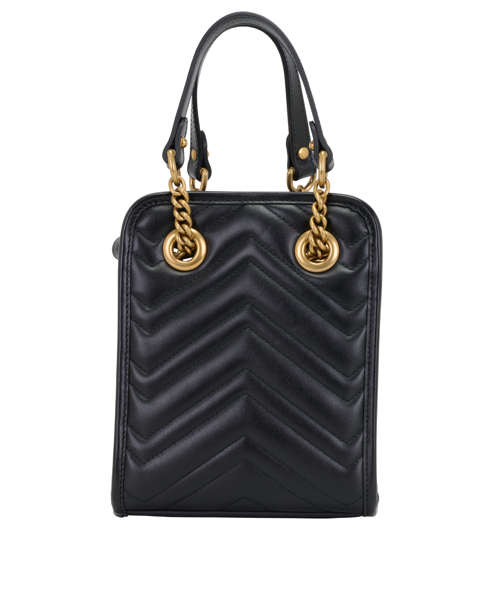 GG Marmont Matelasse Mini Crossbody, &pound;595, Handbags, Black, Leather, Back view